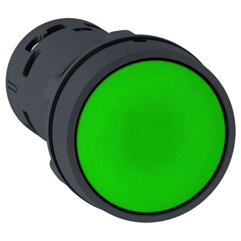 Pulsador rasante plástico verde mono 1NANC XB7